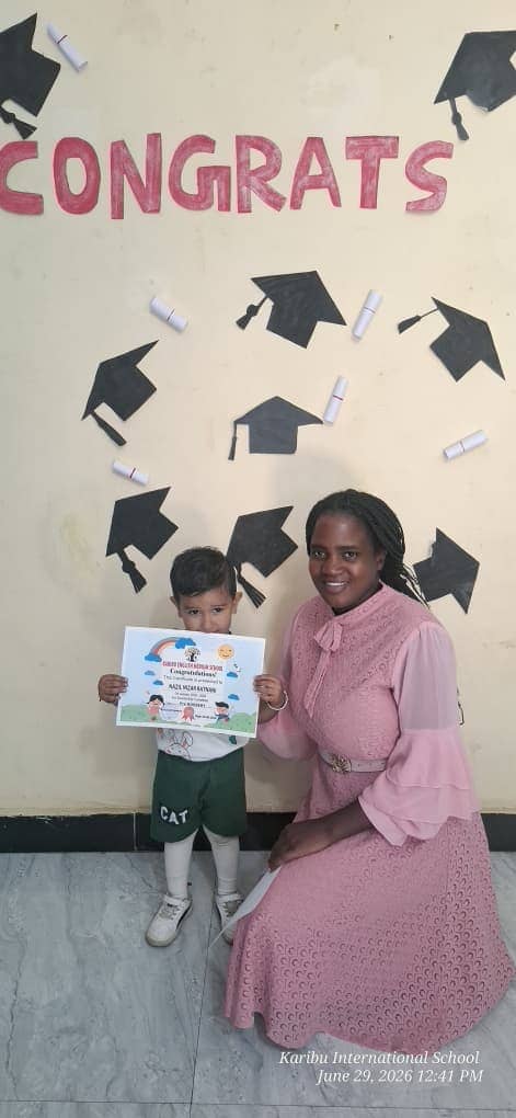 Children and teachers at Karibu School